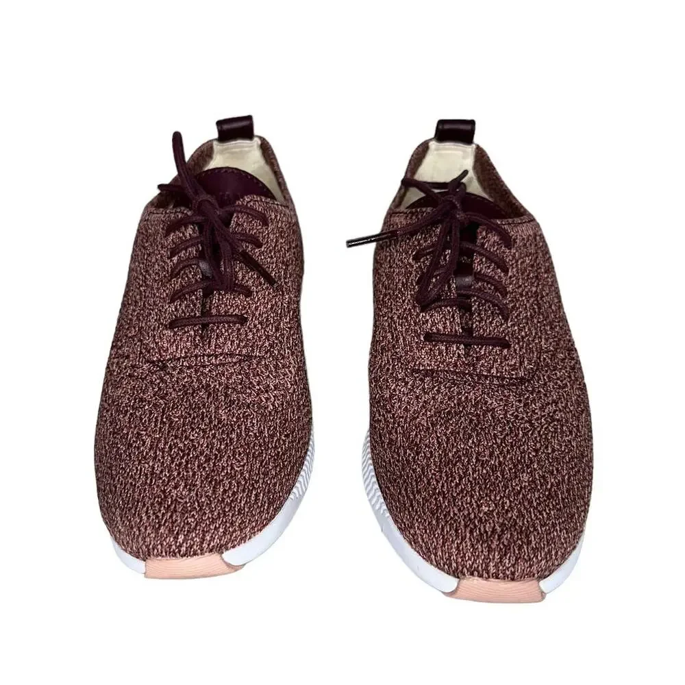 Cole Haan Women's Burgundy Textile Sneakers Round Toe Lace up Shoes Size 6